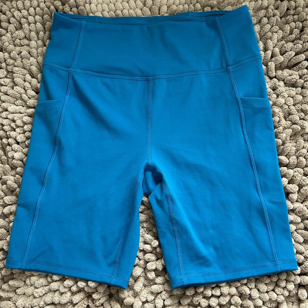 All In Motion Blue High Rise Biker Shorts Size Medium